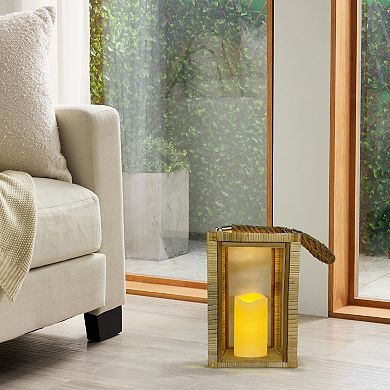 Rattan Wrapped LED Lantern