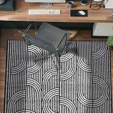 World Rug Gallery Modern Arch Pattern Stripe Area Rug