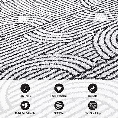 World Rug Gallery Modern Arch Pattern Stripe Area Rug