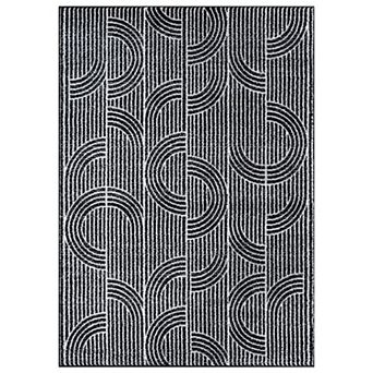 World Rug Gallery Modern Arch Pattern Stripe Area Rug