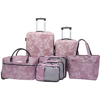 Bella Caronia 7 pc Expanding Rolling Hardside Spinner Luggage Set