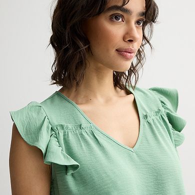 Juniors' Fair Haven Ruffle Airflow Top