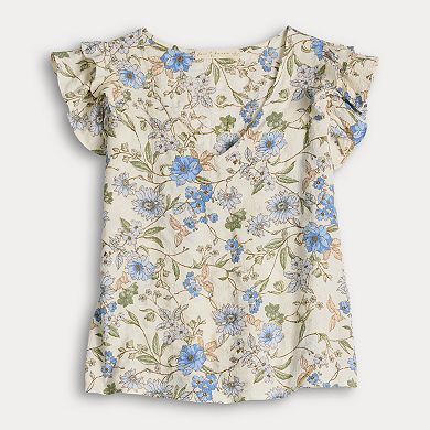 Juniors' Fair Haven Double Ruffle Crinkle Top