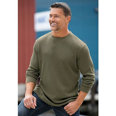 KingSize Men's Big & Tall Waffle-Knit Thermal Crewneck Tee