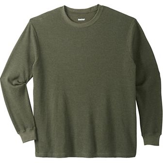 KingSize Men's Big & Tall Waffle-Knit Thermal Crewneck Tee