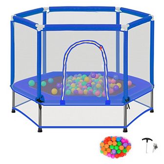 Merax 55'' Toddlers Trampoline with Safety Enclosure Net and Balls