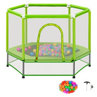 Merax 55'' Toddlers Trampoline with Safety Enclosure Net and Balls