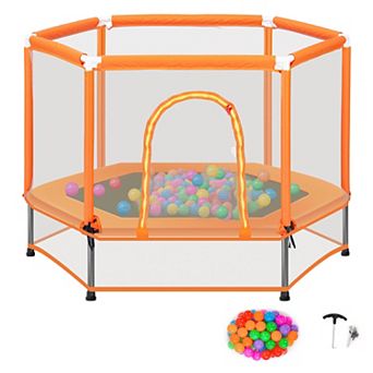 Merax 55'' Toddlers Trampoline with Safety Enclosure Net and Balls