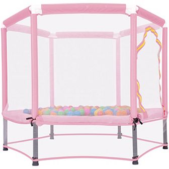 Merax 55'' Toddlers Trampoline with Safety Enclosure Net and Balls
