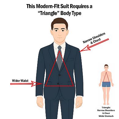 Men's Modern-Fit 3-Piece Suit Set w/ Jacket, Vest and Pants