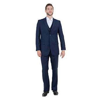 Men's Modern-Fit 3 pc Solid Suit Set w/ Jacket, Vest and Pants