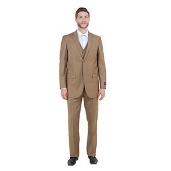 Men's Modern-Fit 3 pc Sharkskin Suit Set w/ Jacket, Vest and Pants