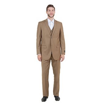 Men's Modern-Fit 3 pc Solid Suit Set w/ Jacket, Vest and Pants