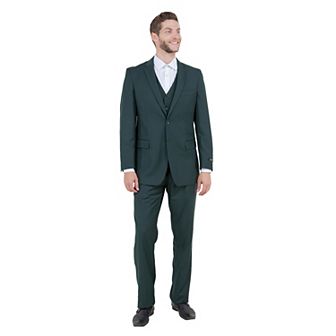Men's Modern-Fit 3 pc Sharkskin Suit Set w/ Jacket, Vest and Pants