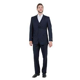 Men's Modern-Fit 3 pc Sharkskin Suit Set w/ Jacket, Vest and Pants