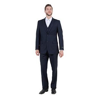 Men's Modern-Fit 3 pc Solid Suit Set w/ Jacket, Vest and Pants