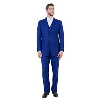 Men's Modern-Fit 3 pc Sharkskin Suit Set w/ Jacket, Vest and Pants