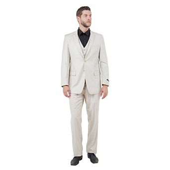 Men's Modern-Fit 3 pc Solid Suit Set w/ Jacket, Vest and Pants