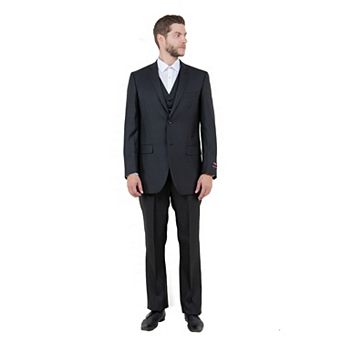 Men's Modern-Fit 3 pc Sharkskin Suit Set, Notch Lapel