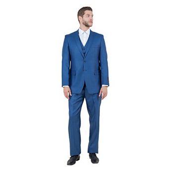 Men's Modern-Fit 3 pc Sharkskin Suit Set, Notch Lapel