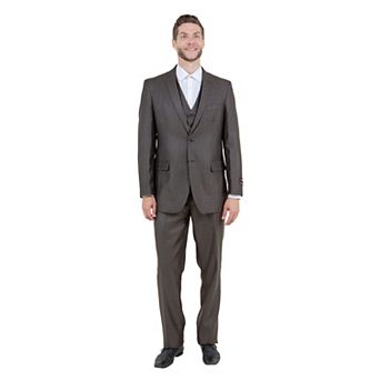 Men's Modern-Fit 3 pc Sharkskin Suit Set, Notch Lapel