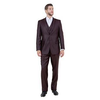 Men's Modern-Fit 3 pc Sharkskin Suit Set, Notch Lapel