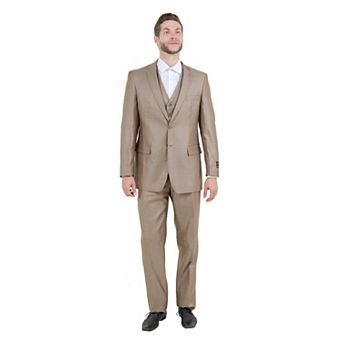Men's Modern-Fit 3 pc Sharkskin Suit Set, Notch Lapel