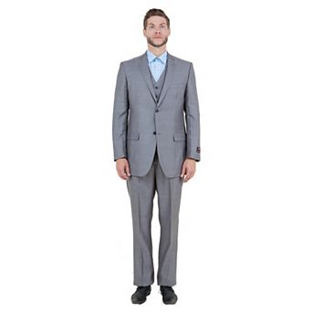 Men's Modern-Fit 3 pc Sharkskin Suit Set, Notch Lapel