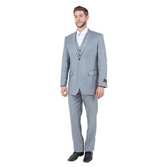 Men's Modern-Fit 3 pc Sharkskin Suit Set, Notch Lapel