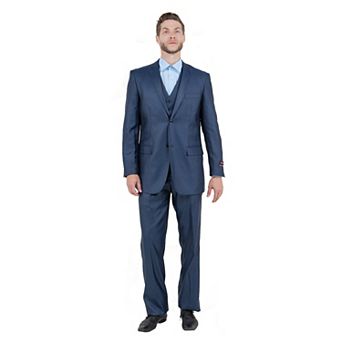 Men's Modern-Fit 3 pc Sharkskin Suit Set, Notch Lapel