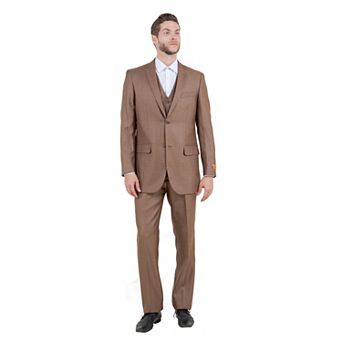 Men's Modern-Fit 3 pc Sharkskin Suit Set, Notch Lapel