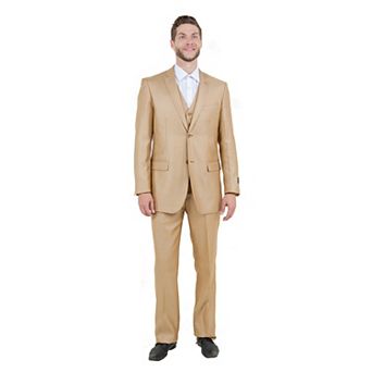 Men's Modern-Fit 3 pc Sharkskin Suit Set, Notch Lapel