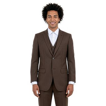Men's Modern-Fit 3 pc Pinstripe Suit Set, Notch Lapel