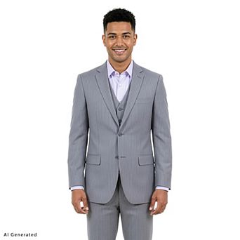 Men's Modern-Fit 3 pc Pinstripe Suit Set, Notch Lapel