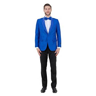 Mens Slim-fit Solid Paisley Blazer Only W/ Shawl Collar