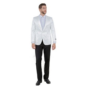Mens Slim-fit Solid Paisley Blazer Only W/ Shawl Collar