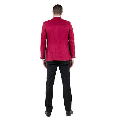 Mens Solid Notch Lapel Jacket Only With a Linen Look