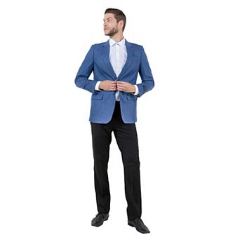 Mens Solid Notch Lapel Jacket Only With a Linen Look