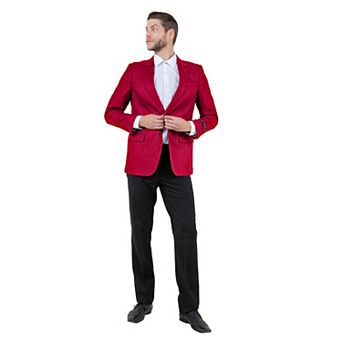 Mens Solid Notch Lapel Jacket Only With a Linen Look