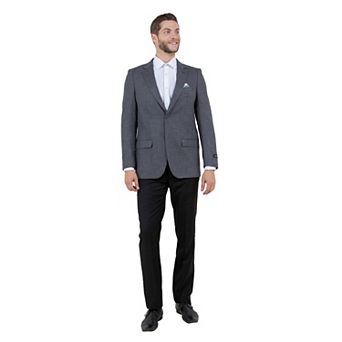 Mens Solid Notch Lapel Jacket Only With a Linen Look