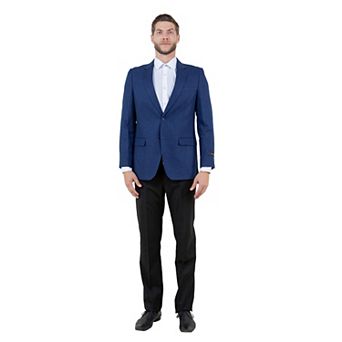 Mens Solid Notch Lapel Jacket Only With a Linen Look