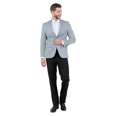 Solid Slim-fit Knit Mens Blazer