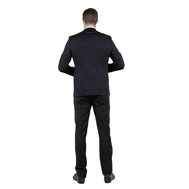 Solid Slim-fit Knit Mens Blazer