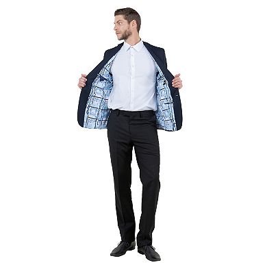 Solid Slim-fit Knit Mens Blazer