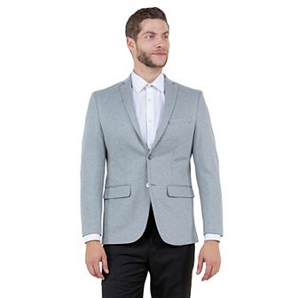 Solid Slim-fit Knit Mens Blazer