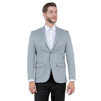 Solid Slim-fit Knit Mens Blazer