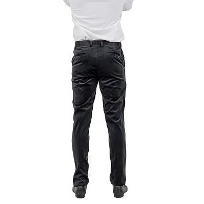 black velvet dress pants mens Men's black velvet effect pants