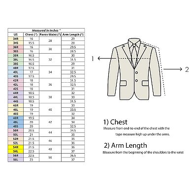 Men's 4-Way Stretch 3-Piece Suit Set, (Made to Move)