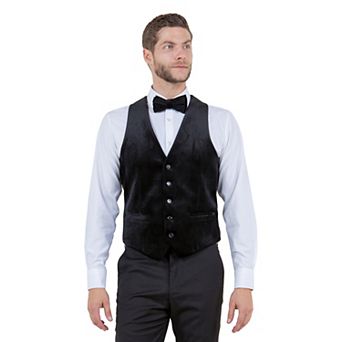 Men's Hybrid-Fit Velvet Suit Separates, Vest And Bowtie Only