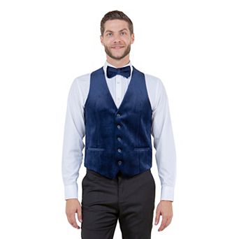 Men's Hybrid-Fit Velvet Suit Separates, Vest And Bowtie Only